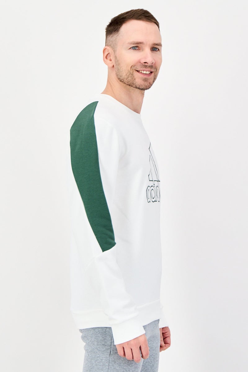 Adidas Men Sportswear Fit Long Sleeve Outdoor Sweatshirt, White - Image 4